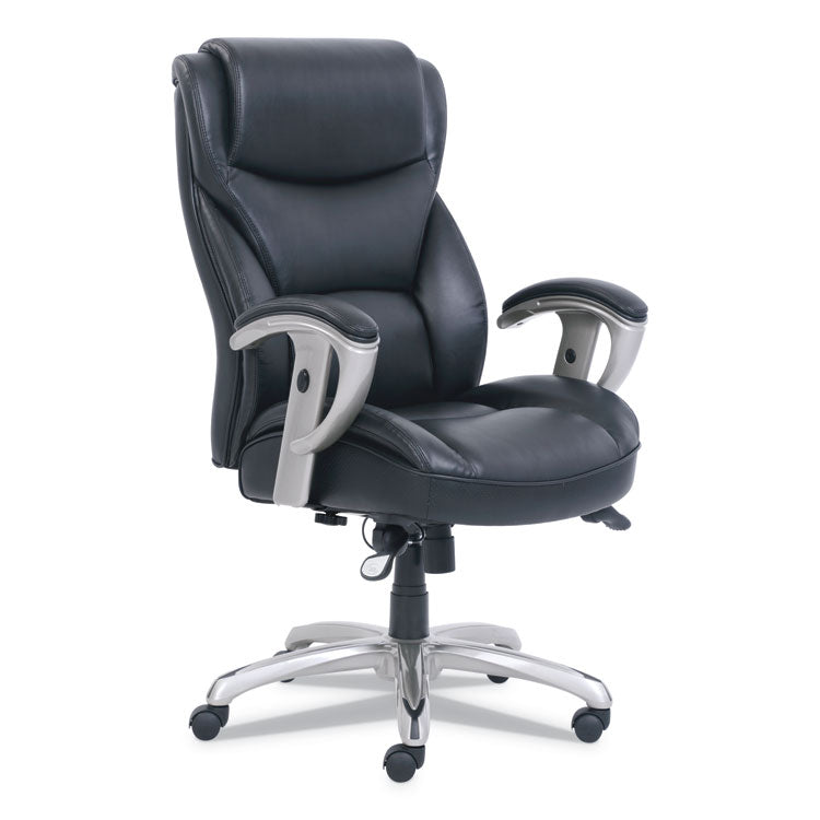 Emerson Big And Tall Task Chair, Supports Up To 400 Lb, 19.5" To 22.5" Seat Height, Black Seat/back, Silver Base 1