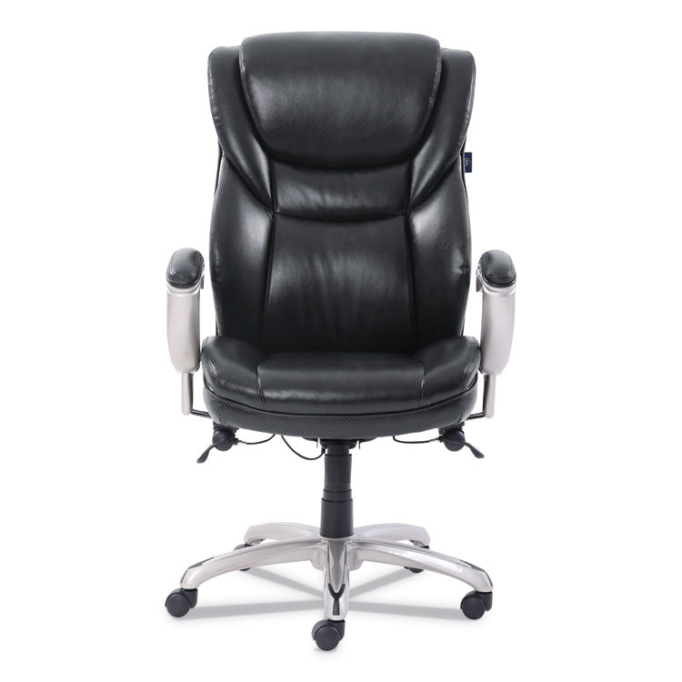 Emerson Executive Task Chair, Supports Up To 300 Lb, 19" To 22" Seat Height, Black Seat/back, Silver Base 2