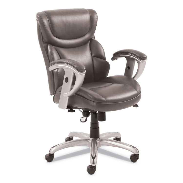 Emerson Task Chair, Supports Up To 300 Lb, 18.75" To 21.75" Seat Height, Gray Seat/back, Silver Base 1