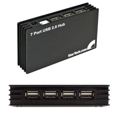 7 Port Black USB 2.0 Hub TAA 1