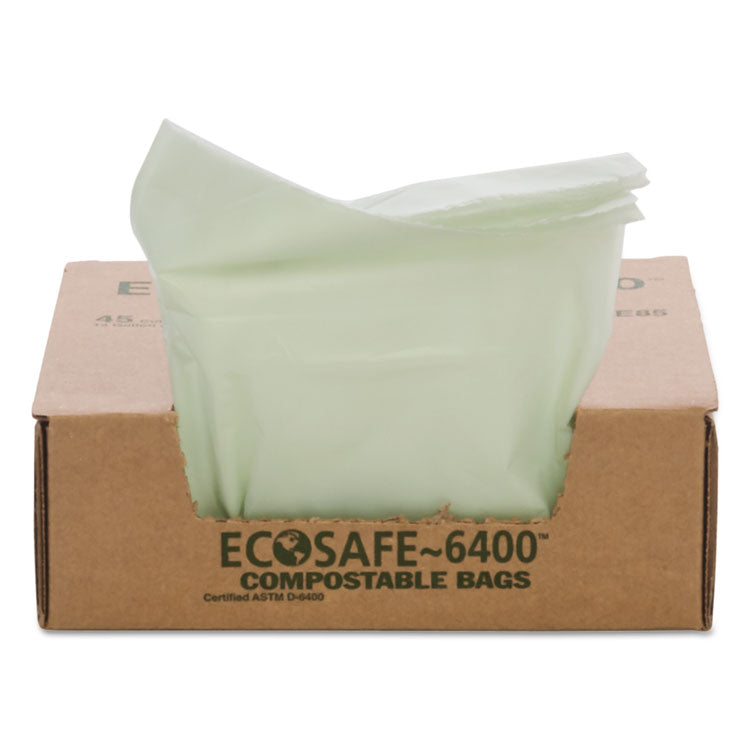 Ecosafe-6400 Bags, 13 Gal, 0.85 Mil, 24" X 30", Green, 45/box 2