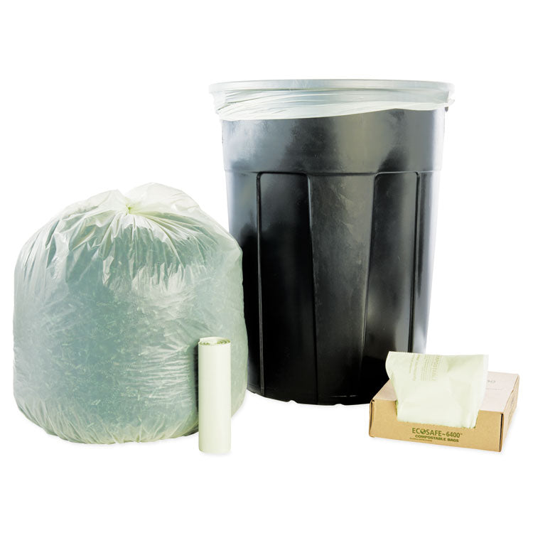 Ecosafe-6400 Bags, 30 Gal, 1.1 Mil, 30" X 39", Green, 48/box 6