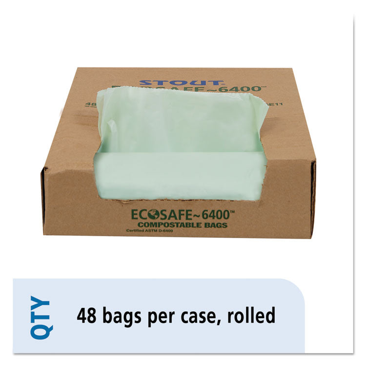 Ecosafe-6400 Bags, 30 Gal, 1.1 Mil, 30" X 39", Green, 48/box 2