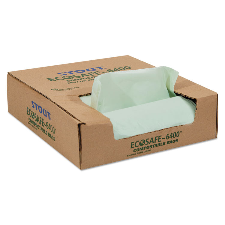 Ecosafe-6400 Bags, 30 Gal, 1.1 Mil, 30" X 39", Green, 48/box 4