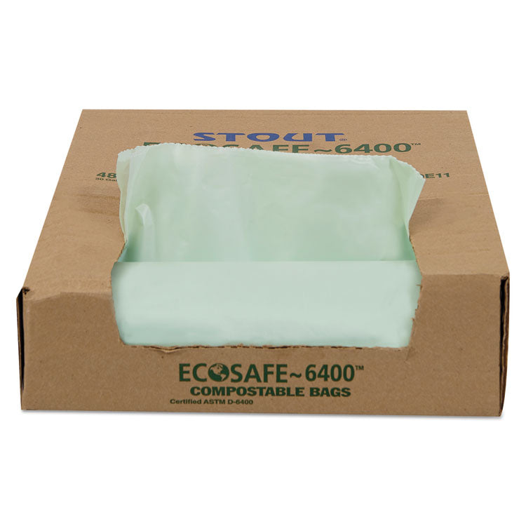 Ecosafe-6400 Bags, 30 Gal, 1.1 Mil, 30" X 39", Green, 48/box 8