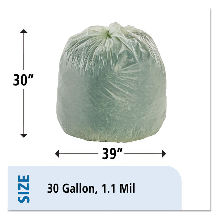 Ecosafe-6400 Bags, 30 Gal, 1.1 Mil, 30" X 39", Green, 48/box 7