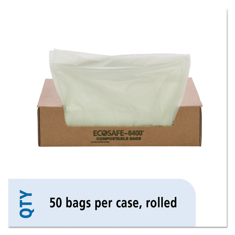 Ecosafe-6400 Bags, 32 Gal, 0.85 Mil, 33" X 48", Green, 50/box 1