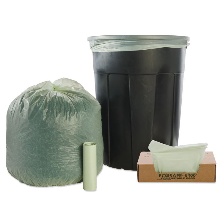 Ecosafe-6400 Bags, 32 Gal, 0.85 Mil, 33" X 48", Green, 50/box 4