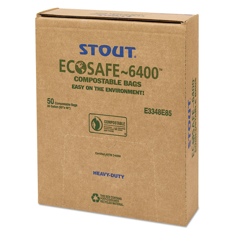 Ecosafe-6400 Bags, 32 Gal, 0.85 Mil, 33" X 48", Green, 50/box 9