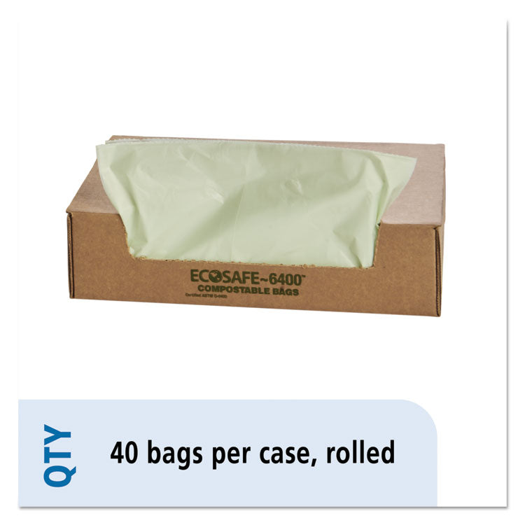 Ecosafe-6400 Bags, 48 Gal, 0.85 Mil, 42" X 48", Green, 40/box 1