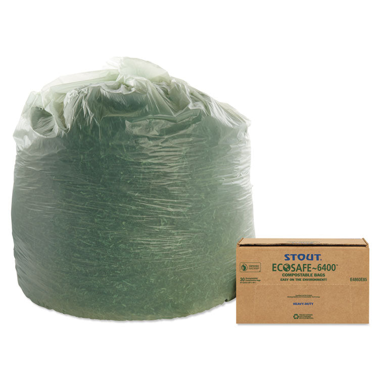 Ecosafe-6400 Bags, 64 Gal, 0.85 Mil, 48" X 60", Green, 30/box 4