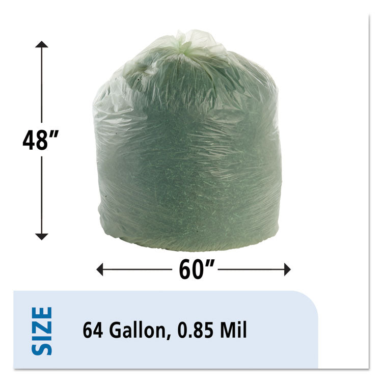 Ecosafe-6400 Bags, 64 Gal, 0.85 Mil, 48" X 60", Green, 30/box 9