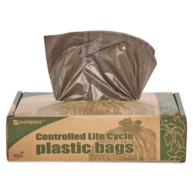 Controlled Life-Cycle Plastic Trash Bags, 30 Gal, 0.8 Mil, 30" X 36", Brown, 60/box 6