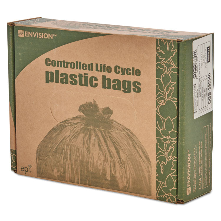 Controlled Life-Cycle Plastic Trash Bags, 30 Gal, 0.8 Mil, 30" X 36", Brown, 60/box 9