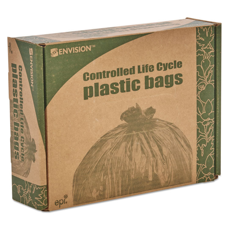 Controlled Life-Cycle Plastic Trash Bags, 30 Gal, 0.8 Mil, 30" X 36", Brown, 60/box 8