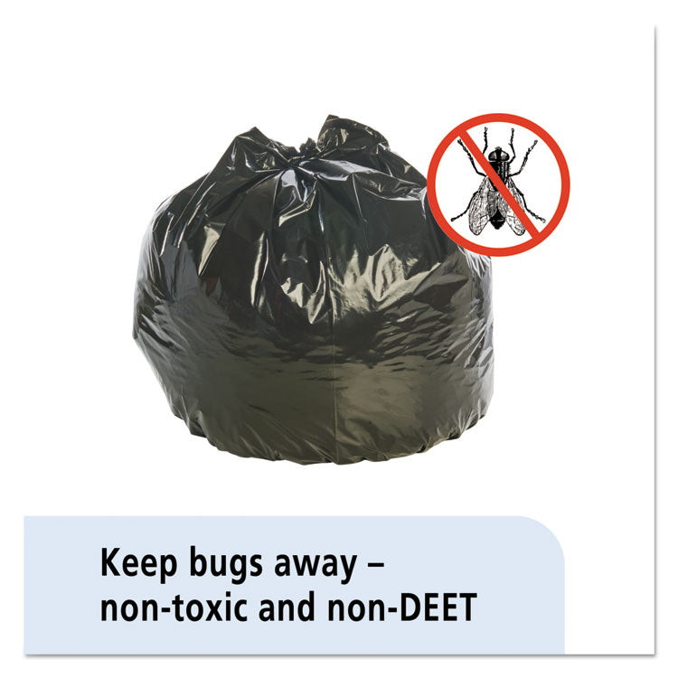 Insect-Repellent Trash Bags, 35 Gal, 2 Mil, 33" X 45", Black, 80/box 3