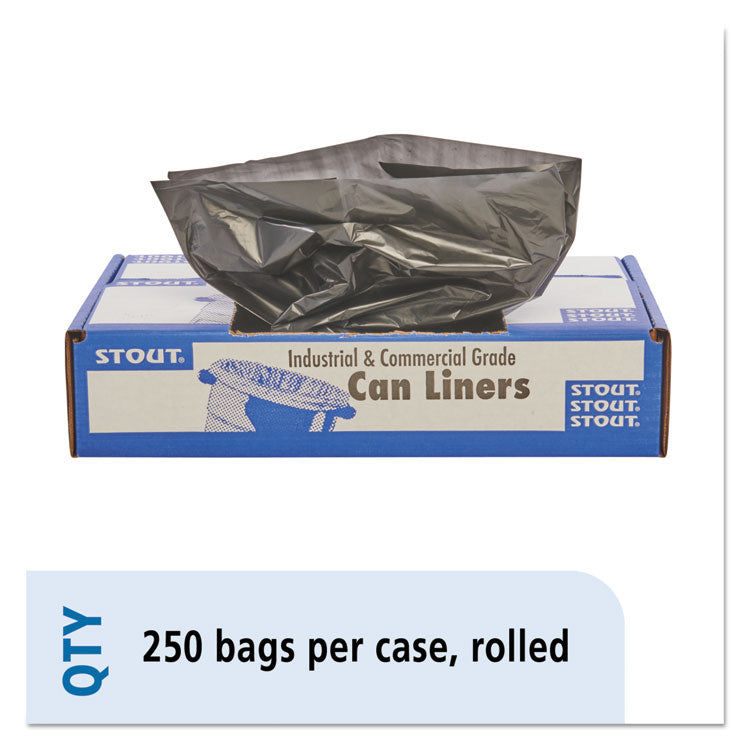 Total Recycled Content Plastic Trash Bags, 10 Gal, 1 Mil, 24" X 24", Brown/black, 250/carton 1