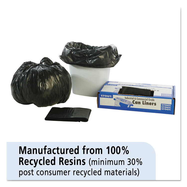 Total Recycled Content Plastic Trash Bags, 10 Gal, 1 Mil, 24" X 24", Brown/black, 250/carton 2