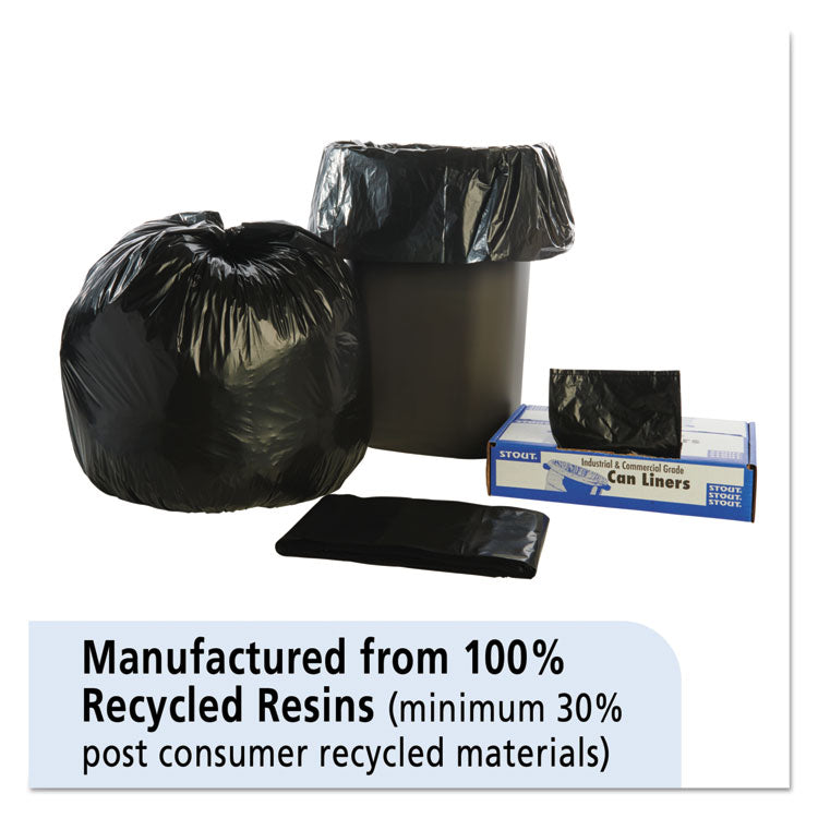 Total Recycled Content Plastic Trash Bags, 33 Gal, 1.3 Mil, 33" X 40", Brown/black, 100/carton 2