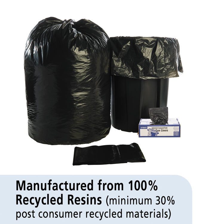 Total Recycled Content Plastic Trash Bags, 60 Gal, 1.5 Mil, 36" X 58", Brown/black, 100/carton 2