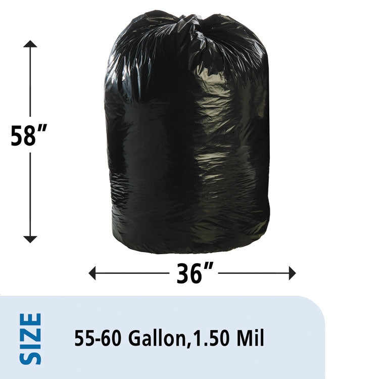 Total Recycled Content Plastic Trash Bags, 60 Gal, 1.5 Mil, 36" X 58", Brown/black, 100/carton 5