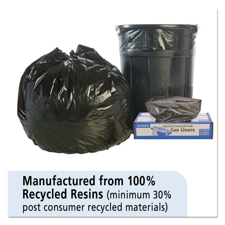 Total Recycled Content Plastic Trash Bags, 45 Gal, 1.5 Mil, 40" X 48", Brown/black, 100/carton 2