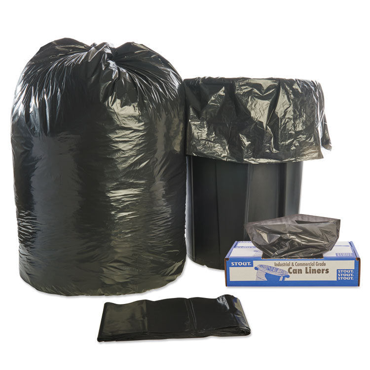 Total Recycled Content Plastic Trash Bags, 56 Gal, 1.5 Mil, 43" X 49", Brown/black, 100/carton 9