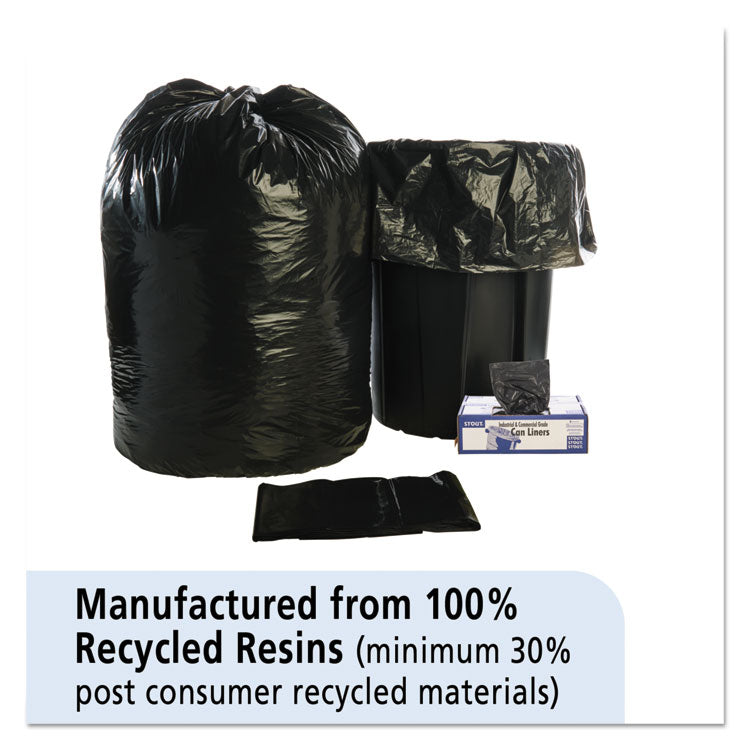 Total Recycled Content Plastic Trash Bags, 56 Gal, 1.5 Mil, 43" X 49", Brown/black, 100/carton 2