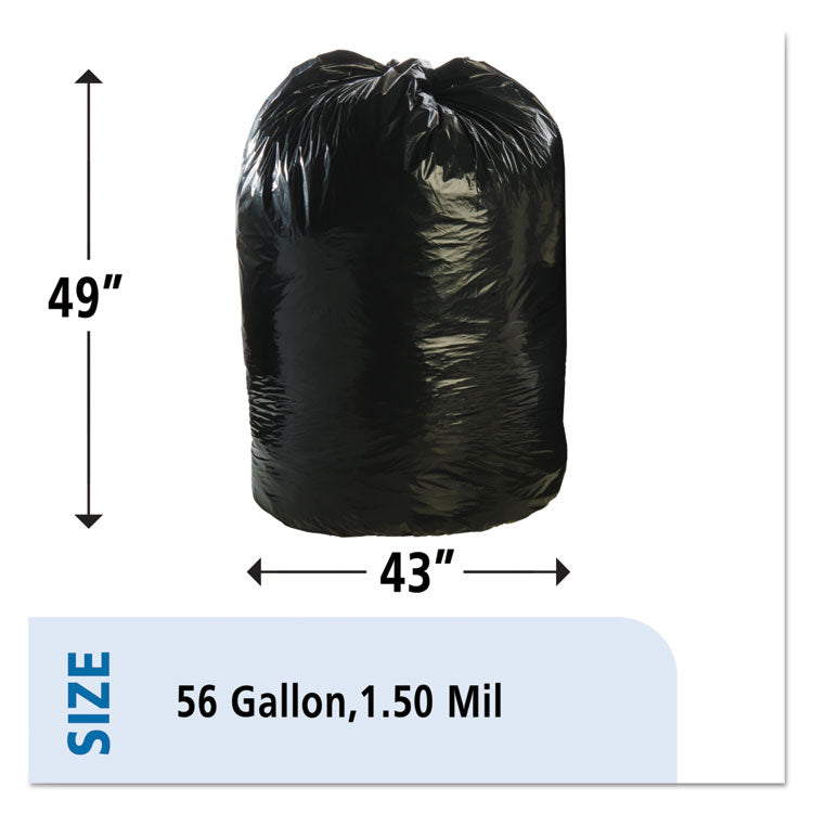 Total Recycled Content Plastic Trash Bags, 56 Gal, 1.5 Mil, 43" X 49", Brown/black, 100/carton 10