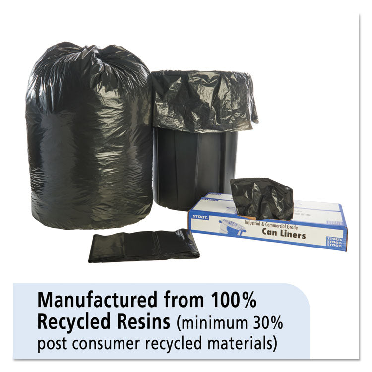 Total Recycled Content Plastic Trash Bags, 65 Gal, 1.5 Mil, 50" X 51", Brown/black, 100/carton 2