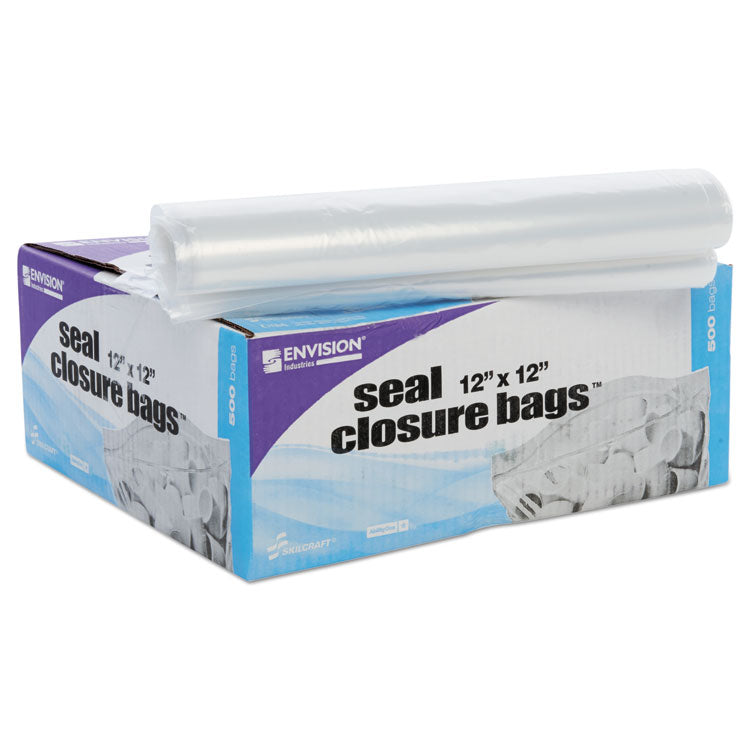 Seal Closure Bags, 2 Mil, 12" X 12", Clear, 500/carton 5