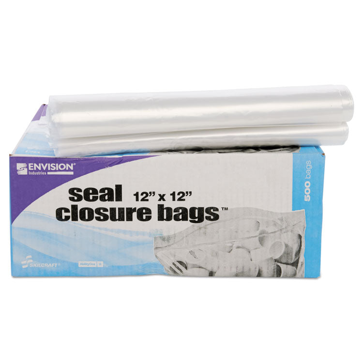 Seal Closure Bags, 2 Mil, 12" X 12", Clear, 500/carton 2