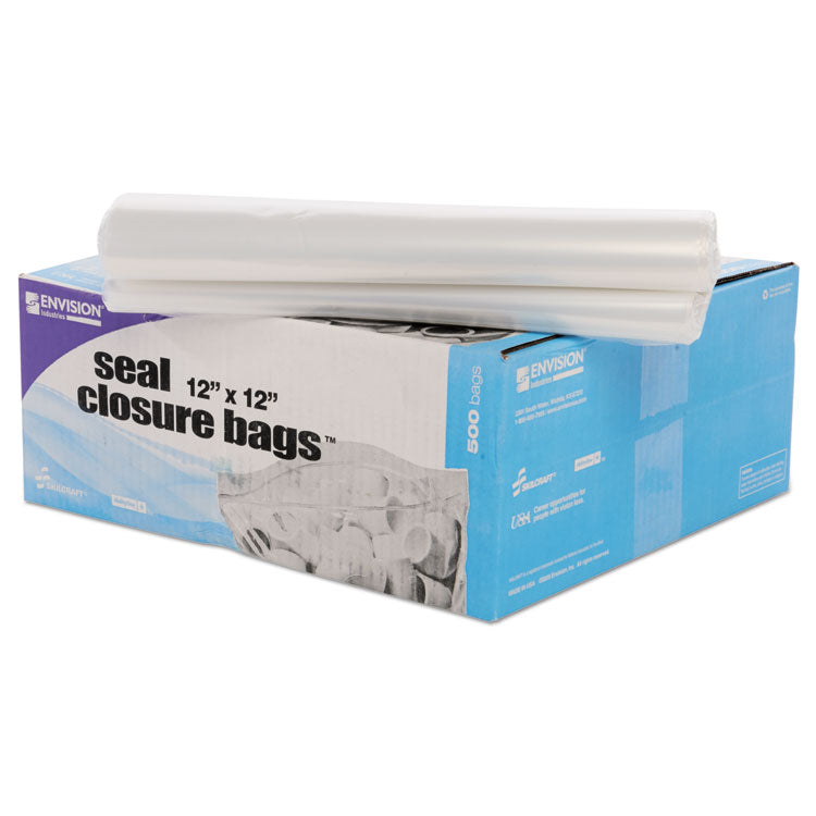 Seal Closure Bags, 2 Mil, 12" X 12", Clear, 500/carton 4