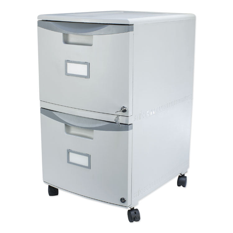 Two-Drawer Mobile Filing Cabinet, 2 Legal/letter-Size File Drawers, Gray, 14.75" X 18.25" X 26" 8