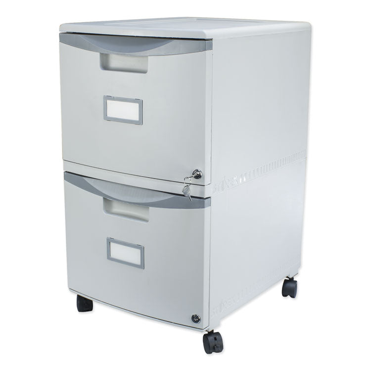 Two-Drawer Mobile Filing Cabinet, 2 Legal/letter-Size File Drawers, Gray, 14.75" X 18.25" X 26" 2