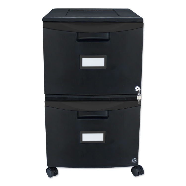 Two-Drawer Mobile Filing Cabinet, 2 Legal/letter-Size File Drawers, Black, 14.75" X 18.25" X 26" 1