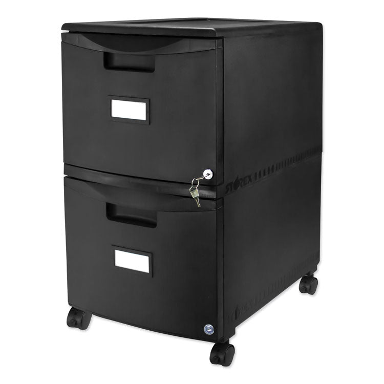 Two-Drawer Mobile Filing Cabinet, 2 Legal/letter-Size File Drawers, Black, 14.75" X 18.25" X 26" 2