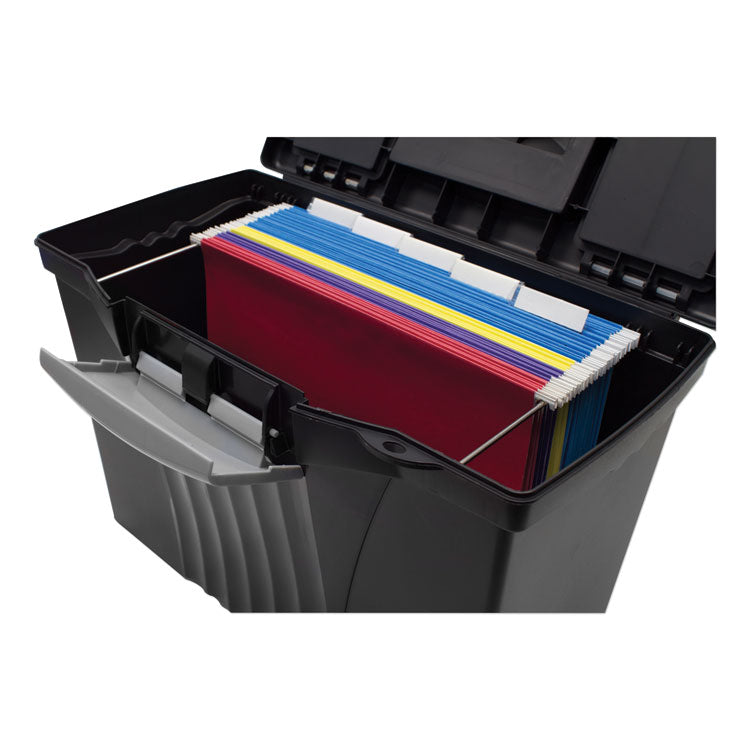 Portable Letter/legal Filebox With Organizer Lid, Letter/legal Files, 14.5" X 10.5" X 12", Black 7