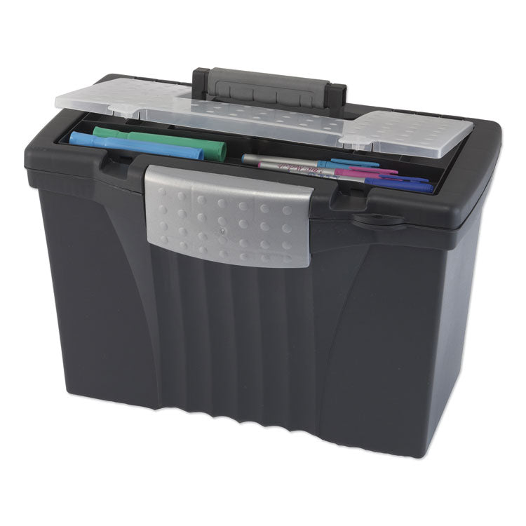 Portable Letter/legal Filebox With Organizer Lid, Letter/legal Files, 14.5" X 10.5" X 12", Black 4