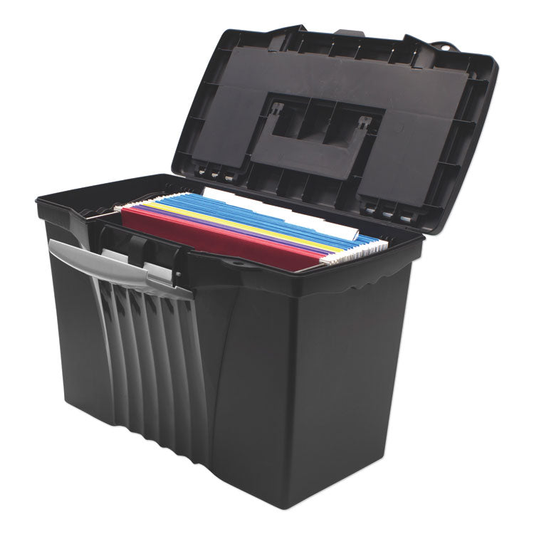 Portable Letter/legal Filebox With Organizer Lid, Letter/legal Files, 14.5" X 10.5" X 12", Black 6