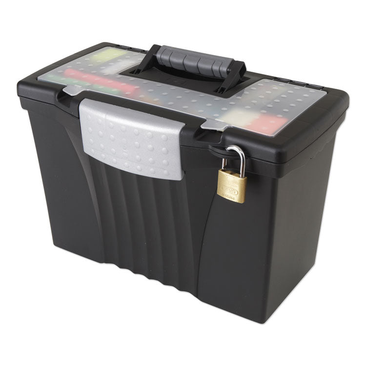 Portable Letter/legal Filebox With Organizer Lid, Letter/legal Files, 14.5" X 10.5" X 12", Black 2