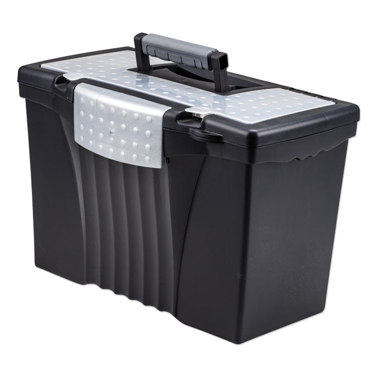 Portable Letter/legal Filebox With Organizer Lid, Letter/legal Files, 14.5" X 10.5" X 12", Black 1