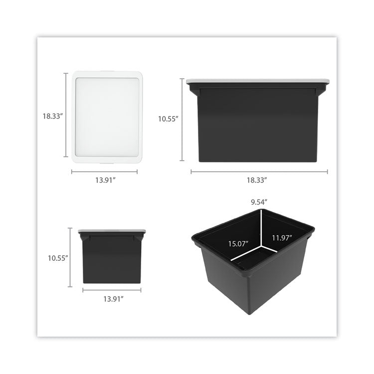 Plastic File Tote, Letter/legal Files, 18.5" X 14.25" X 10.88", Black/clear 6