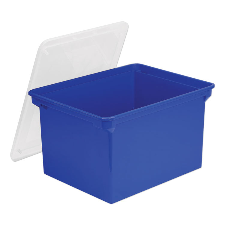 Plastic File Tote, Letter/legal Files, 18.5" X 14.25" X 10.88", Blue/clear 1