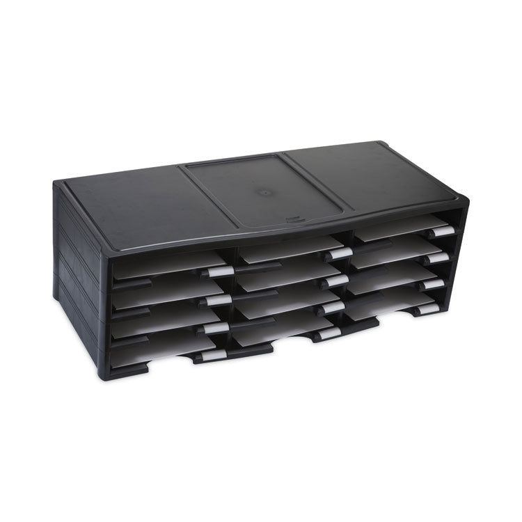 Storex Literature Organizer, 12 Compartments, 10.63 x 13.3 x 31.4, Black 4