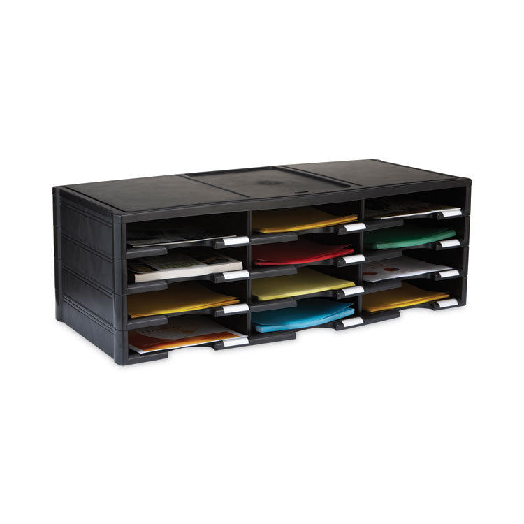 Storex Literature Organizer, 12 Compartments, 10.63 x 13.3 x 31.4, Black 7