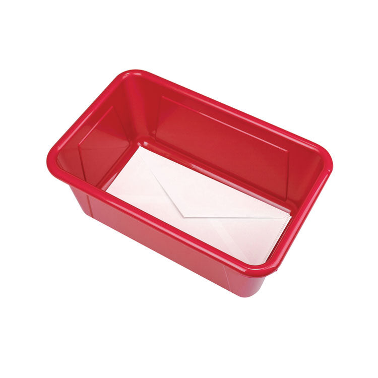 Cubby Bin with Lid, 12.28 x 7.95 x 5.23, Red, 5/Pack 2