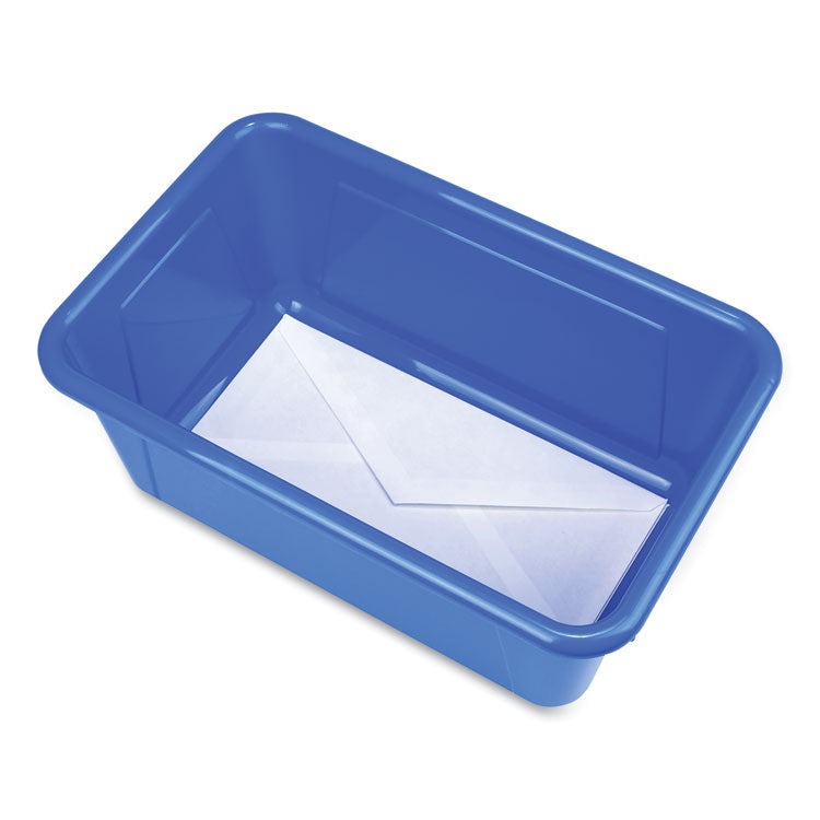 Cubby Bin with Lid, 1 Section, 2 gal, 8.2 x 12.5 x 11.5, Blue, 5/Pack 2