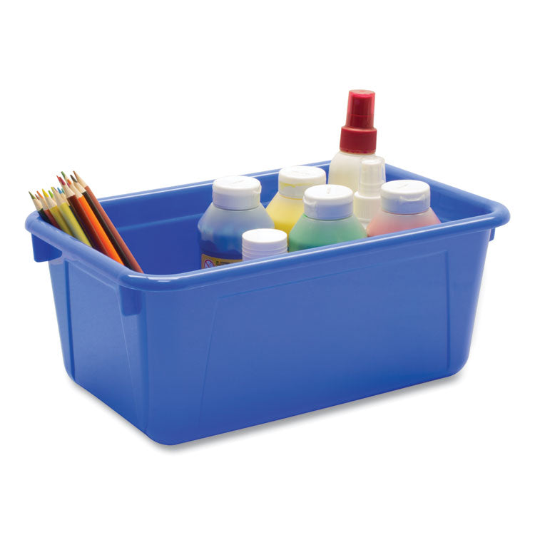 Cubby Bin with Lid, 1 Section, 2 gal, 8.2 x 12.5 x 11.5, Blue, 5/Pack 3