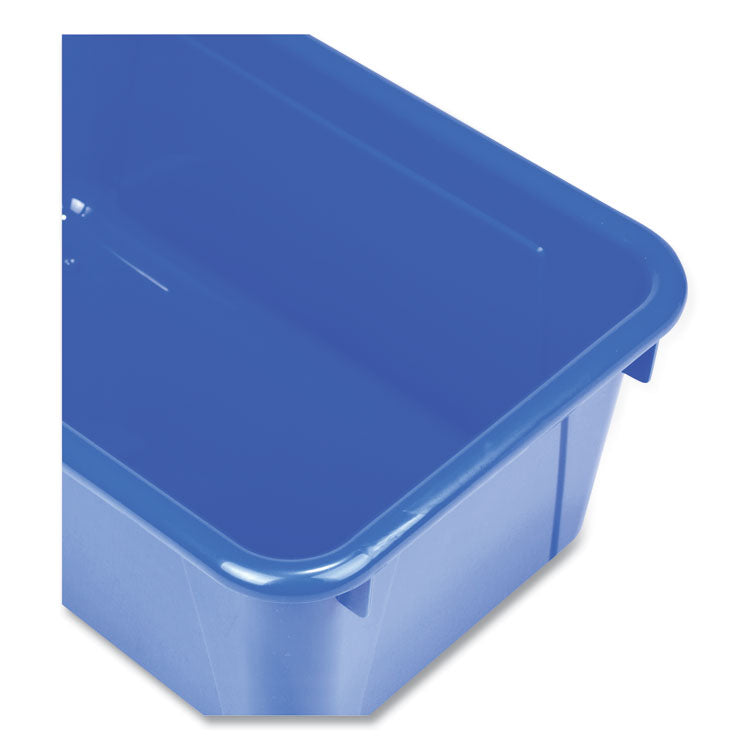 Cubby Bin with Lid, 1 Section, 2 gal, 8.2 x 12.5 x 11.5, Blue, 5/Pack 5